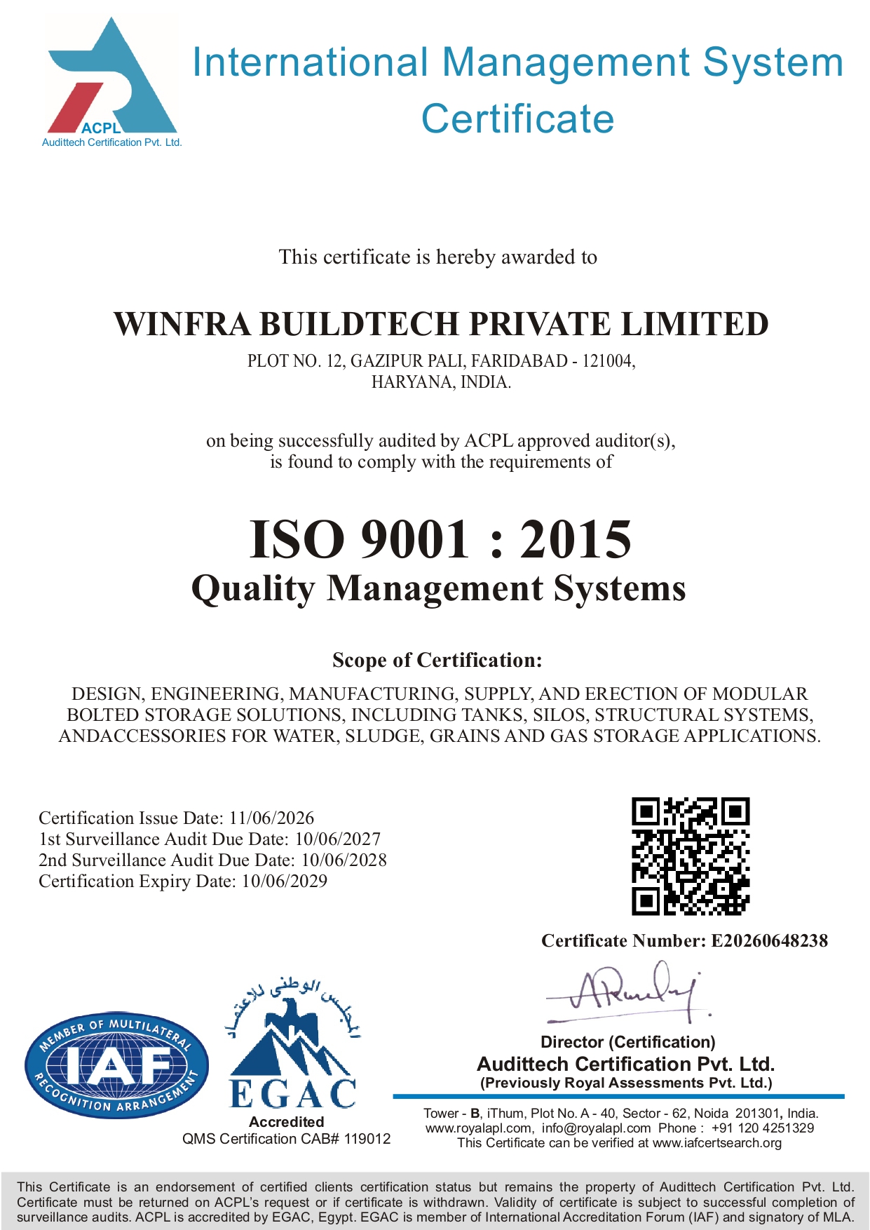 ISO Certificate